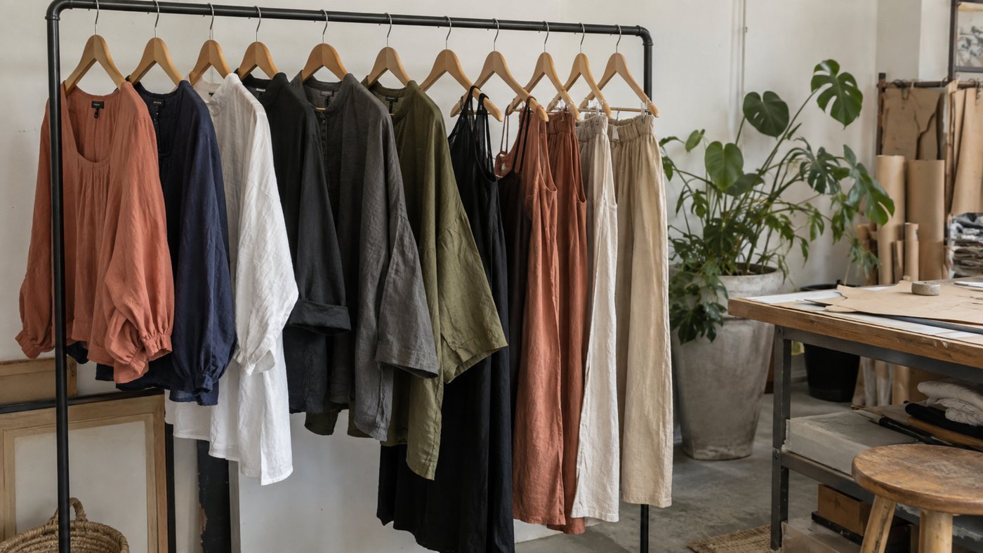 Gantungan koleksi Rupa Label di studio Jakarta