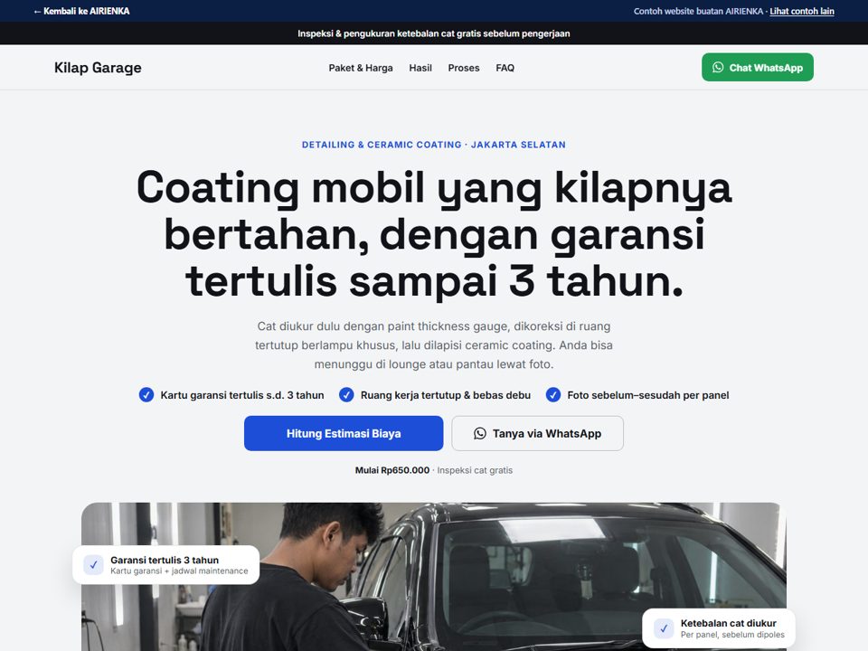 Tampilan Kilap Garage — Detailing & ceramic coating