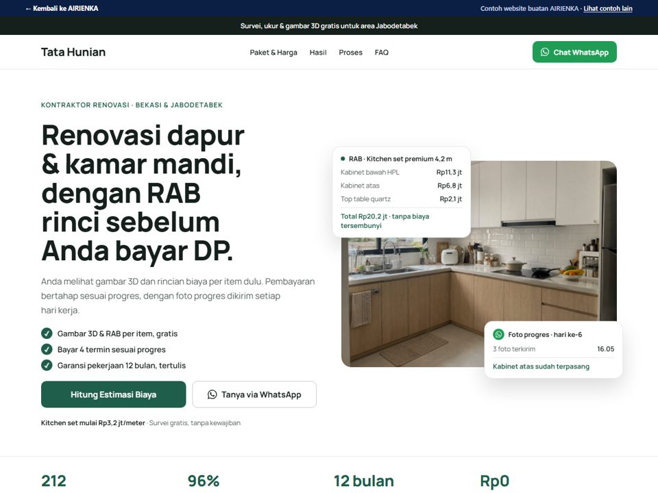 Tampilan Tata Hunian — Renovasi dapur & kamar mandi