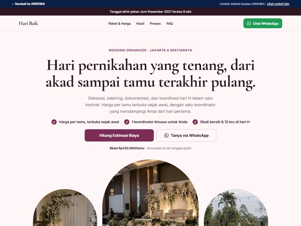 Tampilan Hari Baik — Wedding organizer