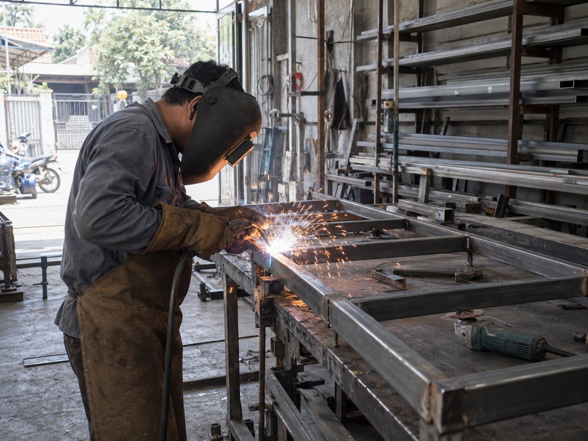 Fabrikasi di workshop sendiri